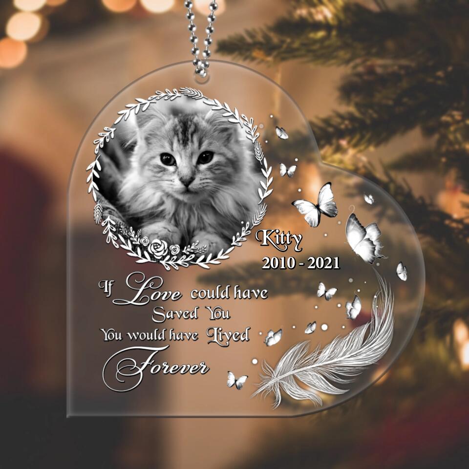 Personalized Pet Memorial Heart Ornament – Custom Dog or Cat Photo Keepsake