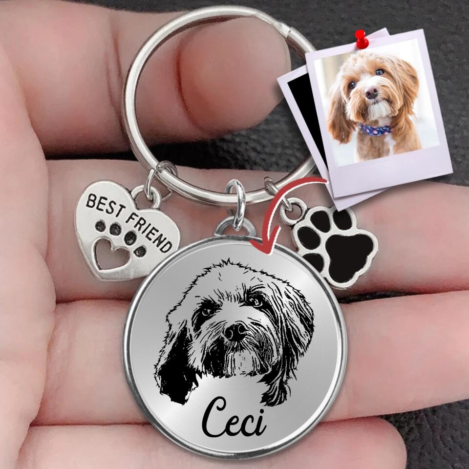 Personalized Pet Photo Keychain | Custom Dog & Cat Memorial Gift