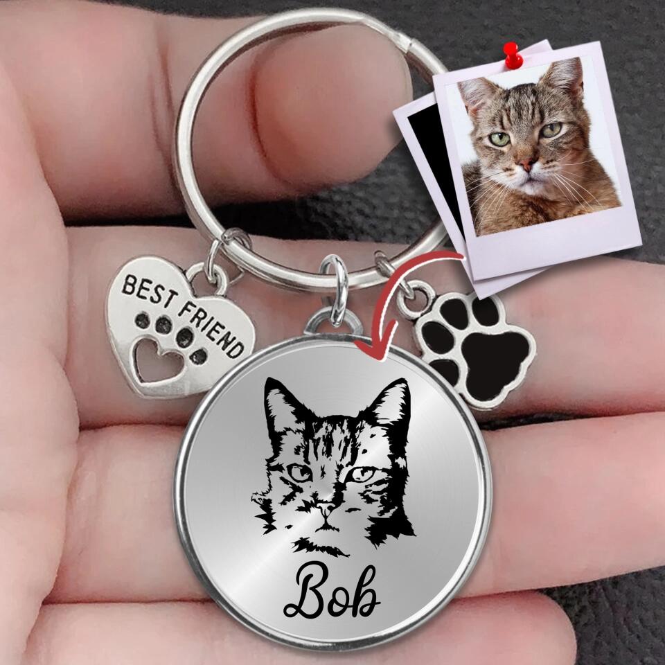 Personalized Pet Photo Keychain | Custom Dog & Cat Memorial Gift