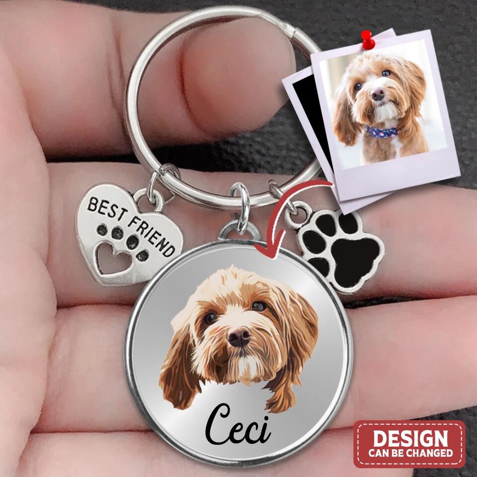 Personalized Pet Photo Keychain | Custom Dog & Cat Memorial Gift