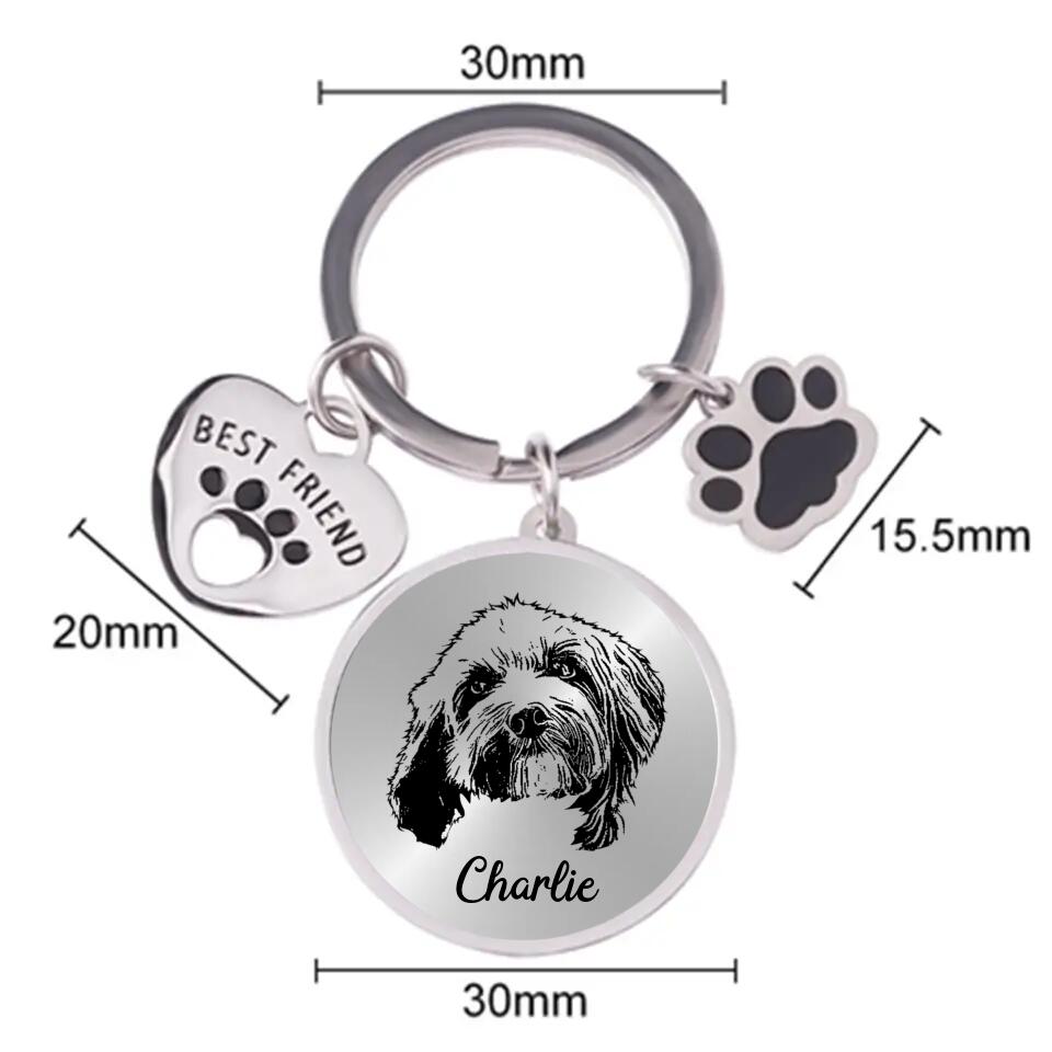 Personalized Pet Photo Keychain | Custom Dog & Cat Memorial Gift