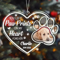 Personalized Paw Prints on My Heart Pet Memorial Ornament – Custom Photo Keepsake