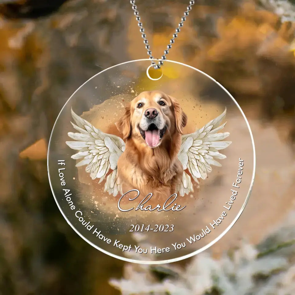 Personalized Pet Memorial Photo Ornament – Custom Angel Wings Dog or Cat Remembrance Keepsake