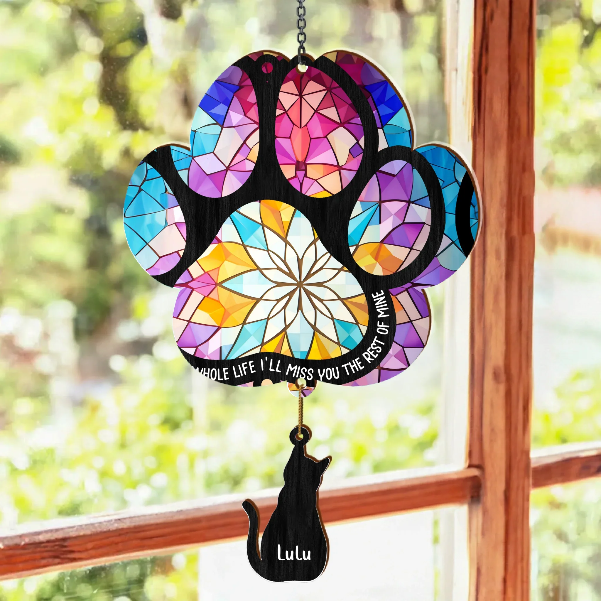 Personalized Memorial Pet 2 Layers Wood Suncatcher - Memorial Gift Idea For Dog/Cat/Horse Owner