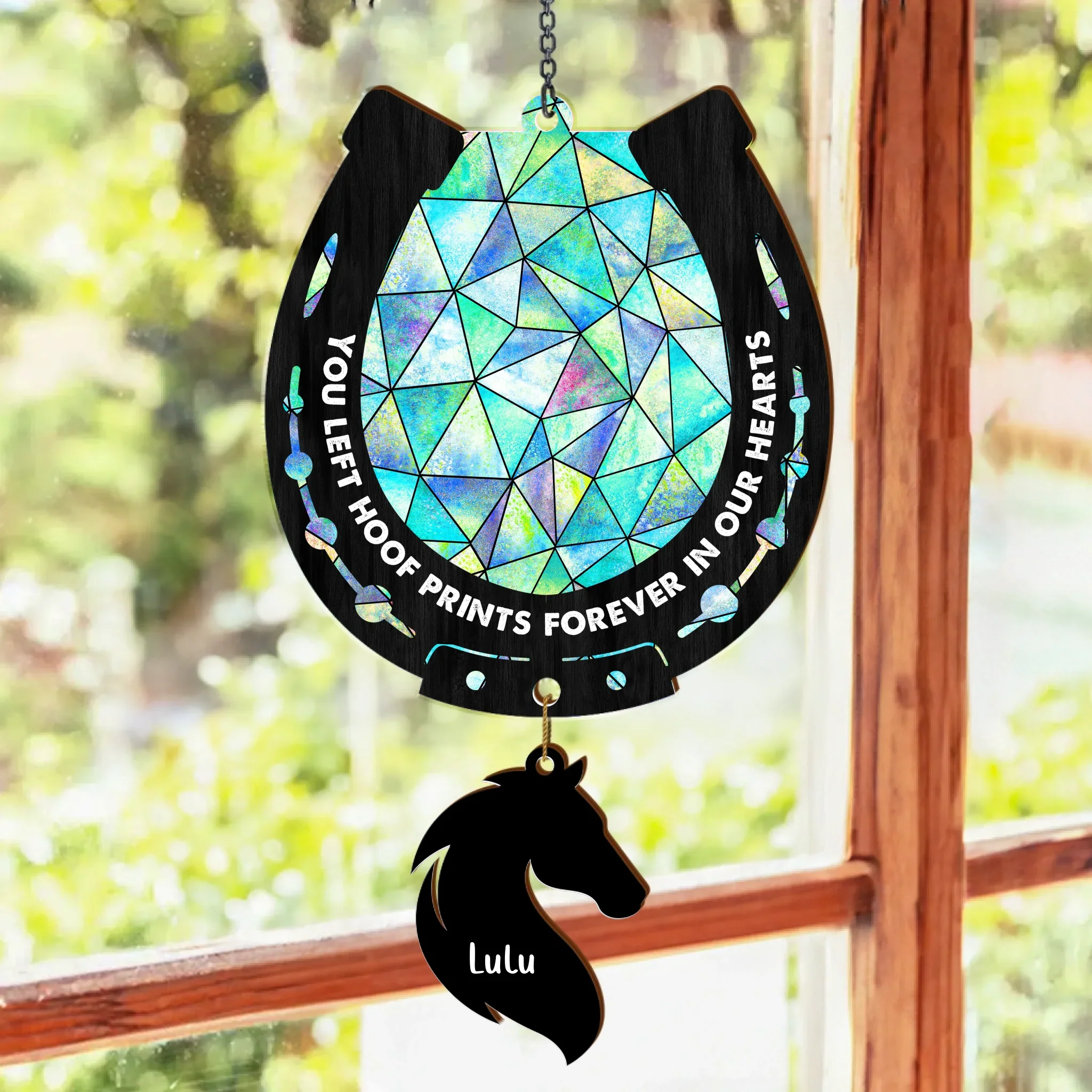 Personalized Memorial Pet 2 Layers Wood Suncatcher - Memorial Gift Idea For Dog/Cat/Horse Owner
