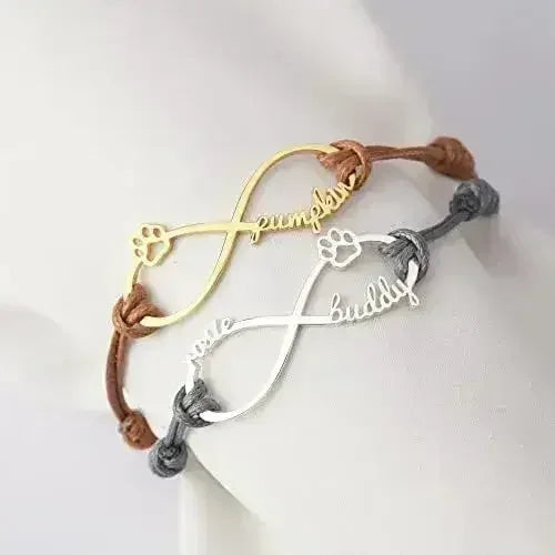 Forever Paw Print Personalized Pet Memorial Bracelet