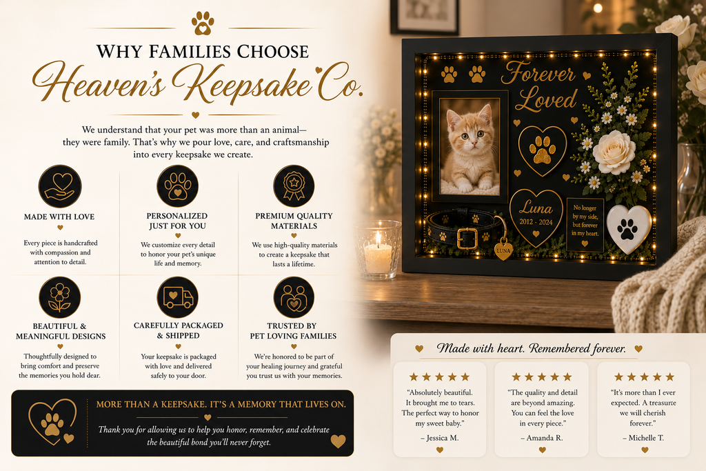 Personalized Cat Memorial Shadow Box | Forever Loved™ Keepsake