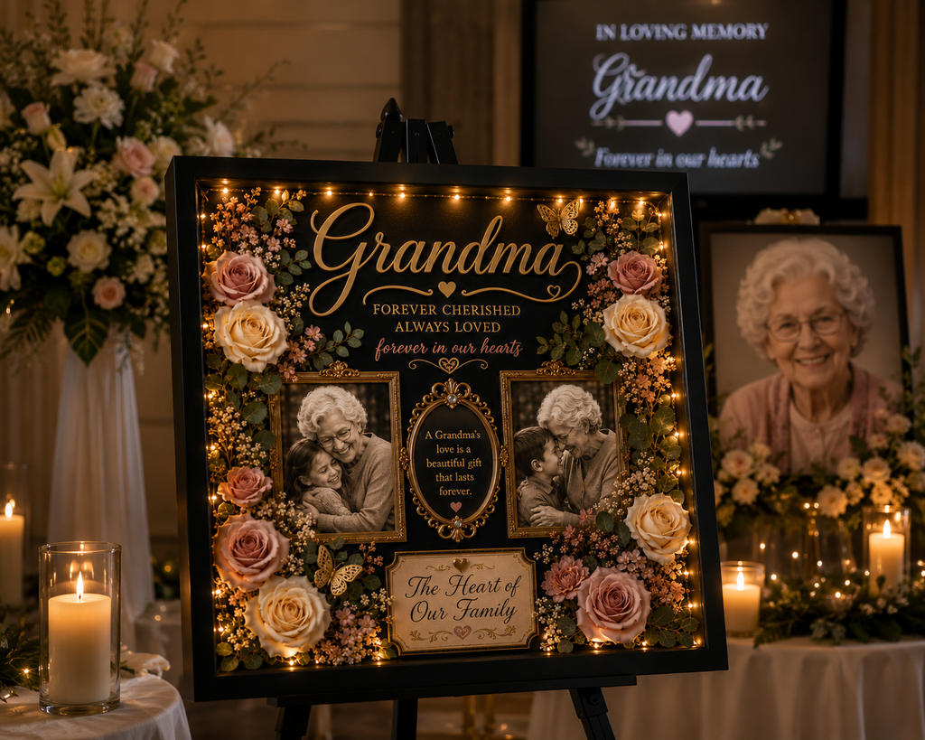 Personalized Grandma Memorial Shadow Box | Grandma’s Garden™ Keepsake