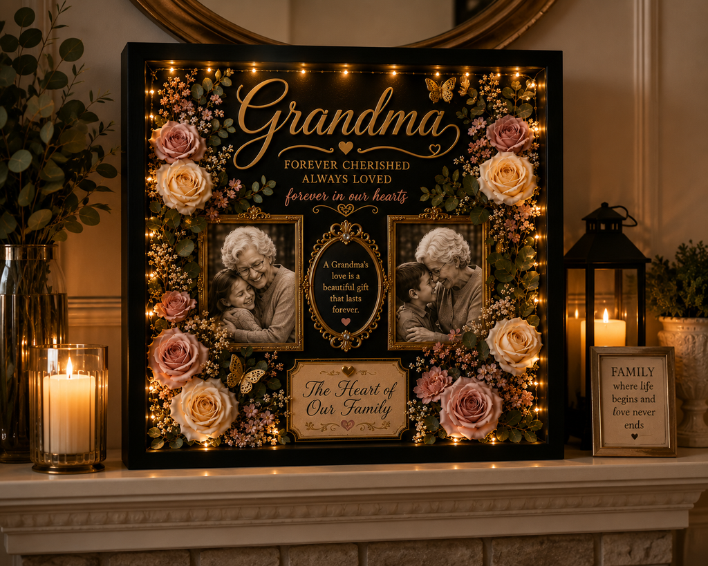 Personalized Grandma Memorial Shadow Box | Grandma’s Garden™ Keepsake