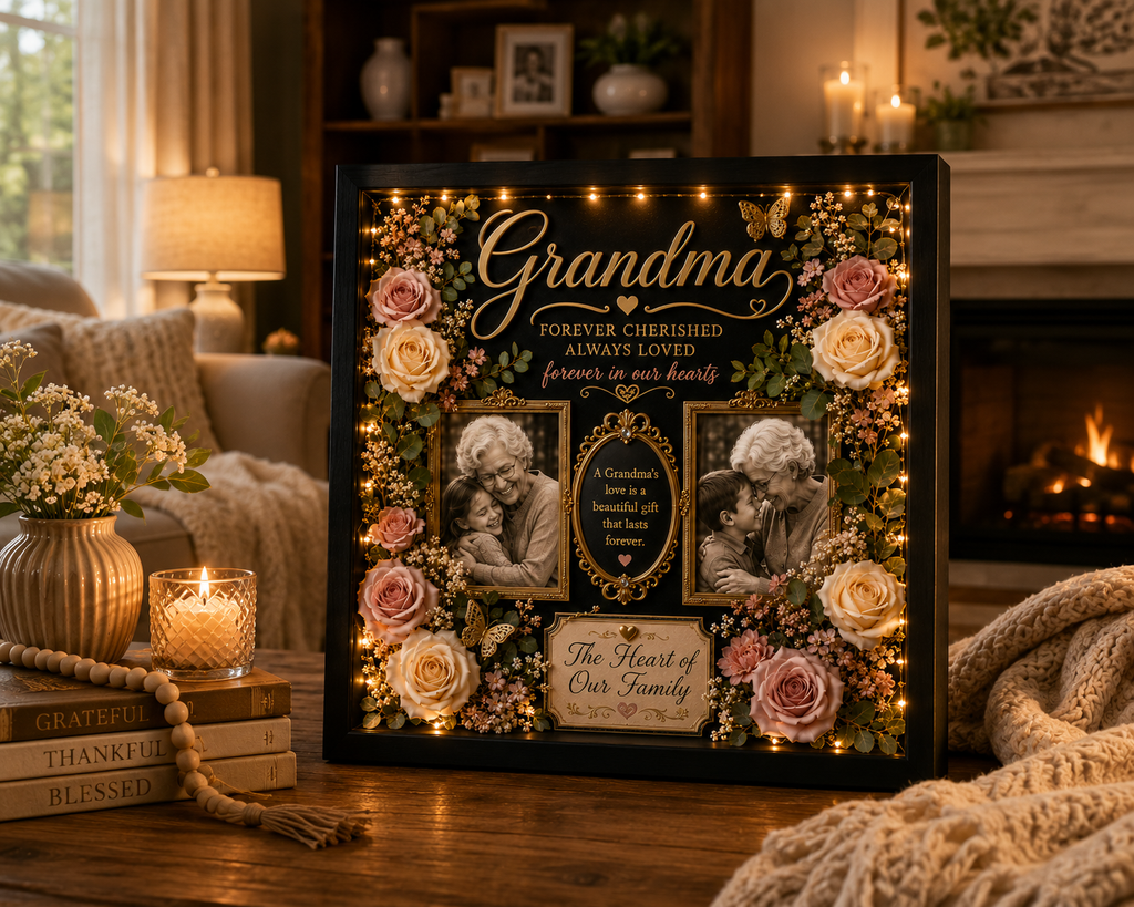 Personalized Grandma Memorial Shadow Box | Grandma’s Garden™ Keepsake