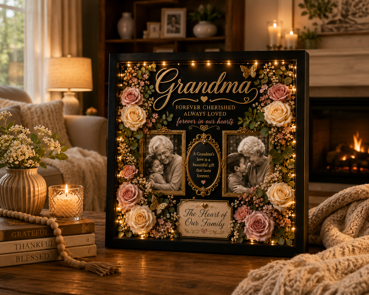 Personalized Grandma Memorial Shadow Box | Grandma’s Garden™ Keepsake