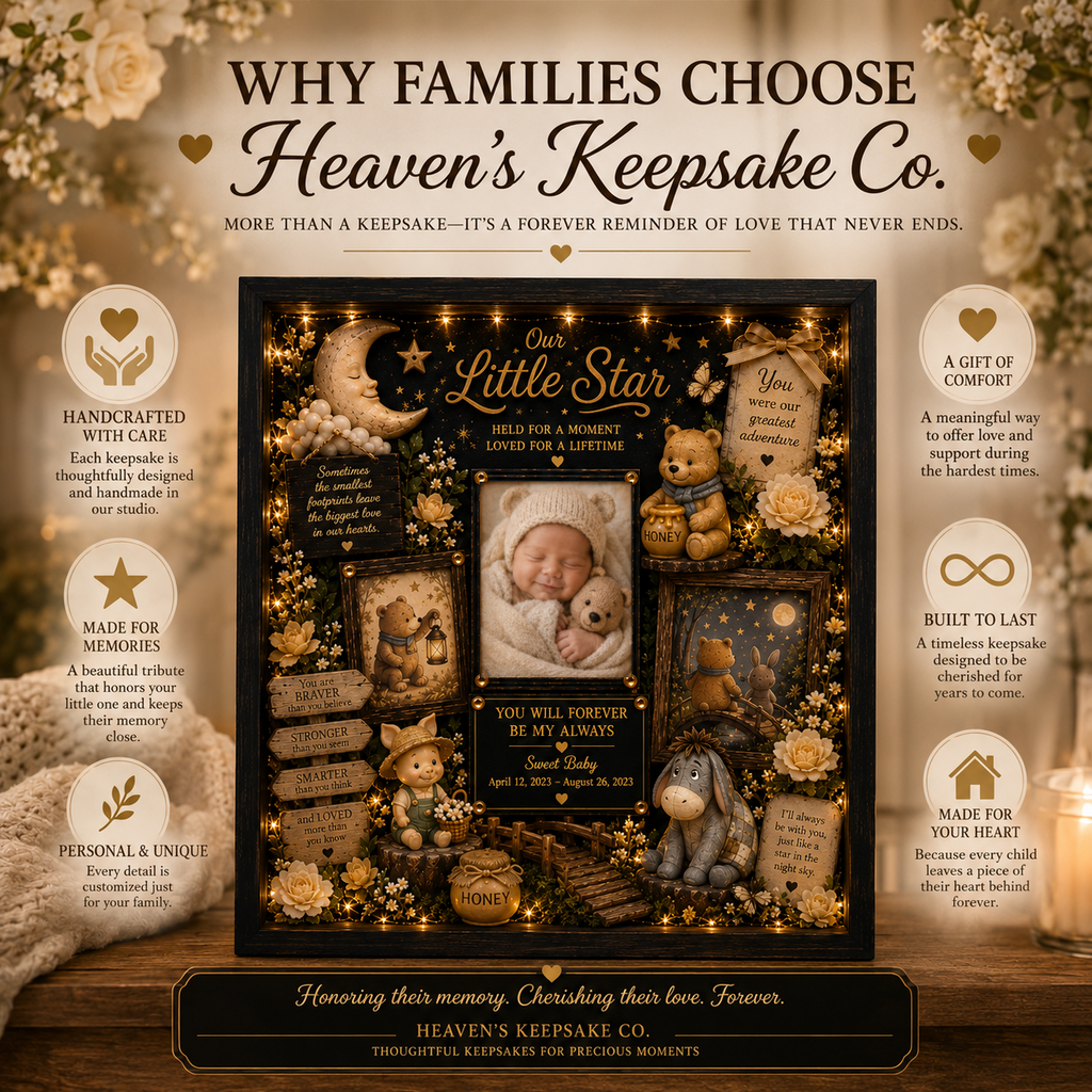 Woodland Baby Memorial Shadow Box | Infant Loss Gift | Our Little Star™