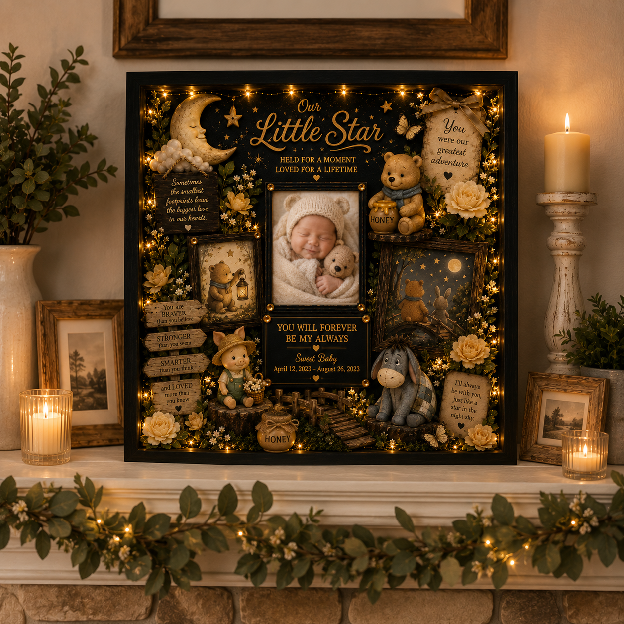 Woodland Baby Memorial Shadow Box | Infant Loss Gift | Our Little Star™