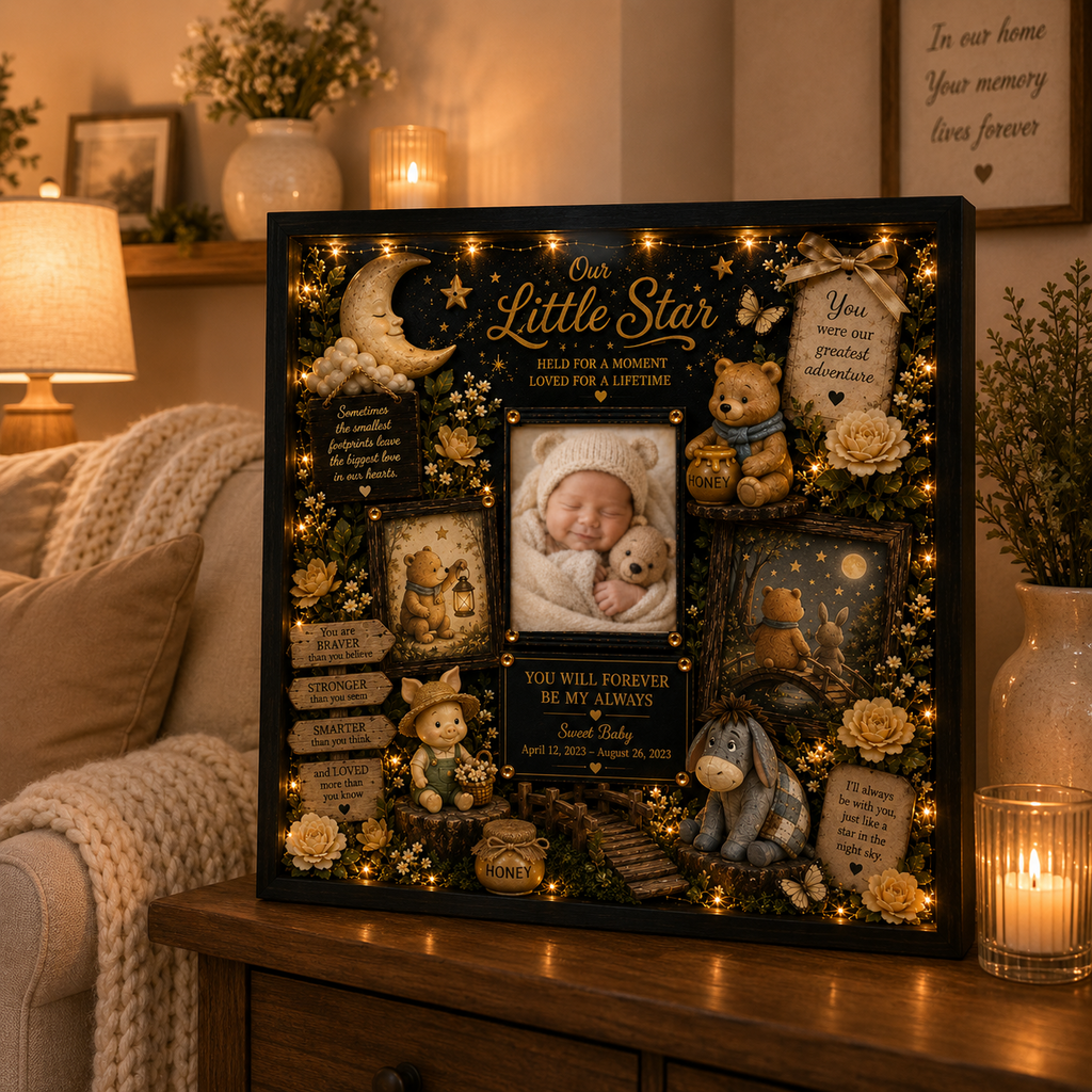 Woodland Baby Memorial Shadow Box | Infant Loss Gift | Our Little Star™