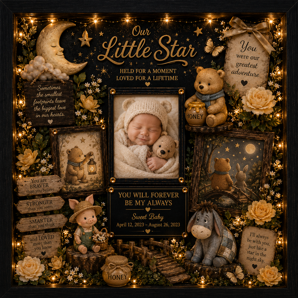 Woodland Baby Memorial Shadow Box | Infant Loss Gift | Our Little Star™