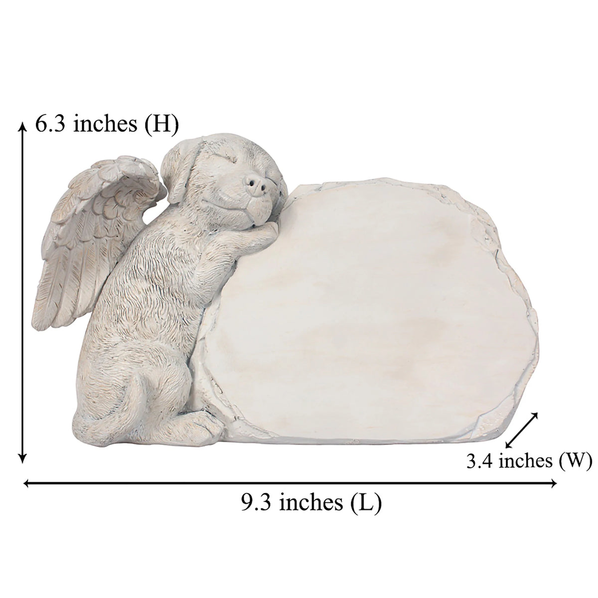 Personalized Dog Angel Memorial Stone – Custom Pet Grave Marker & Garden Tribute