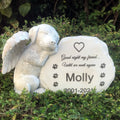 Personalized Dog Angel Memorial Stone – Custom Pet Grave Marker & Garden Tribute