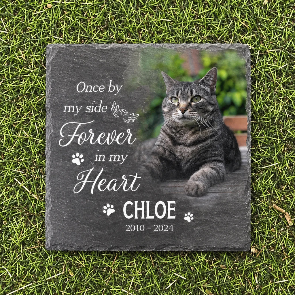 Personalized Cat Grave Marker Slate Plaque Stone Custom Engraved Name Pet Memorial Remembrance Gift For Kitty Loss Souvenir