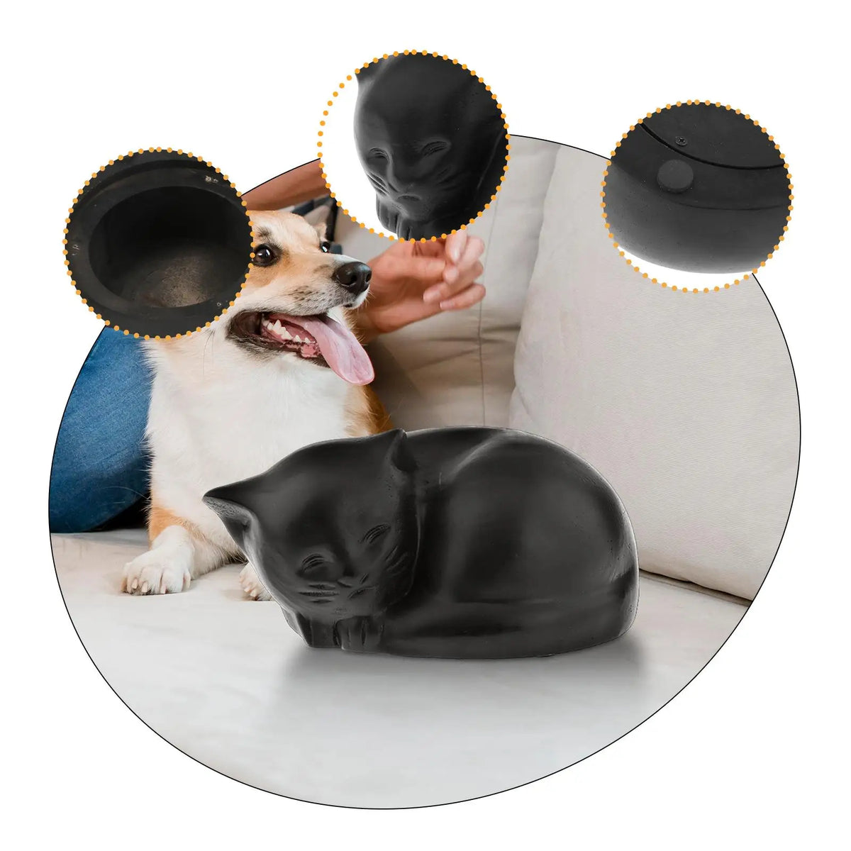 Sleeping Cat Memorial Urn – Pet Ashes Keepsake & Remembrance Figurine