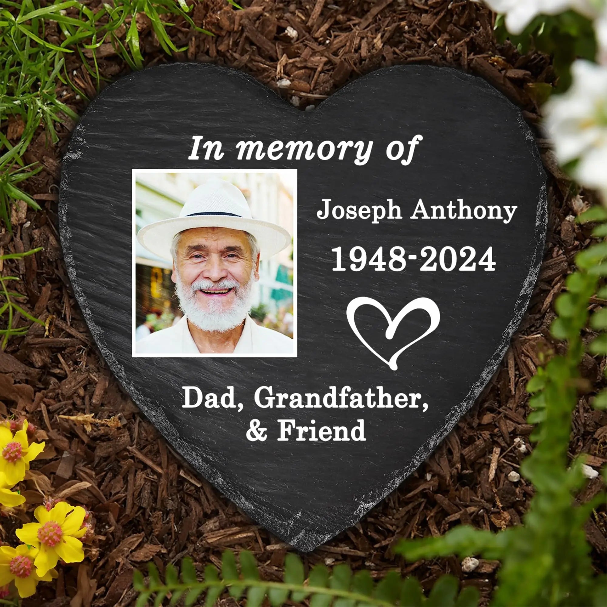 Personalized Photo Text Printed Stone Memorial Keepsake Sympathy Gift for Loss of Loved One Bereavement Remembrance Condolence