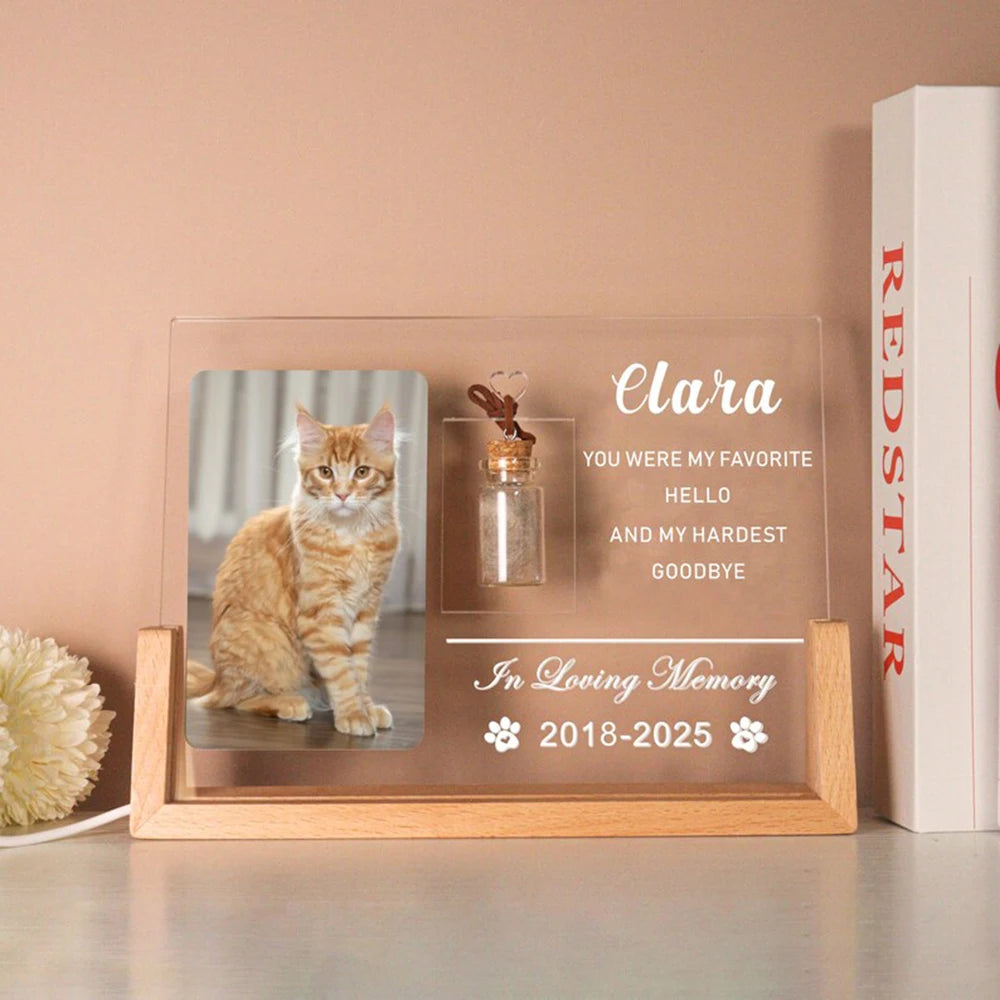 Custom Pet Memorial Acrylic Frame Pet Owner Dog Cat Fur Keepsake  Sympathy Gift for Pet Loss Remembrance Bereavement Keepsak