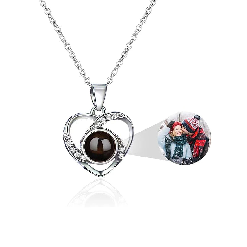 Personalized Photo Projection Necklace I Love You 100 Languages Dog Paw Memorial Pendant Necklace Custom Photo Dog Paw Necklace