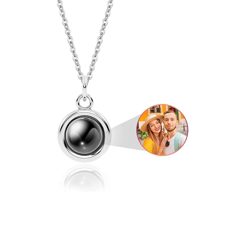 Personalized Photo Projection Necklace I Love You 100 Languages Dog Paw Memorial Pendant Necklace Custom Photo Dog Paw Necklace