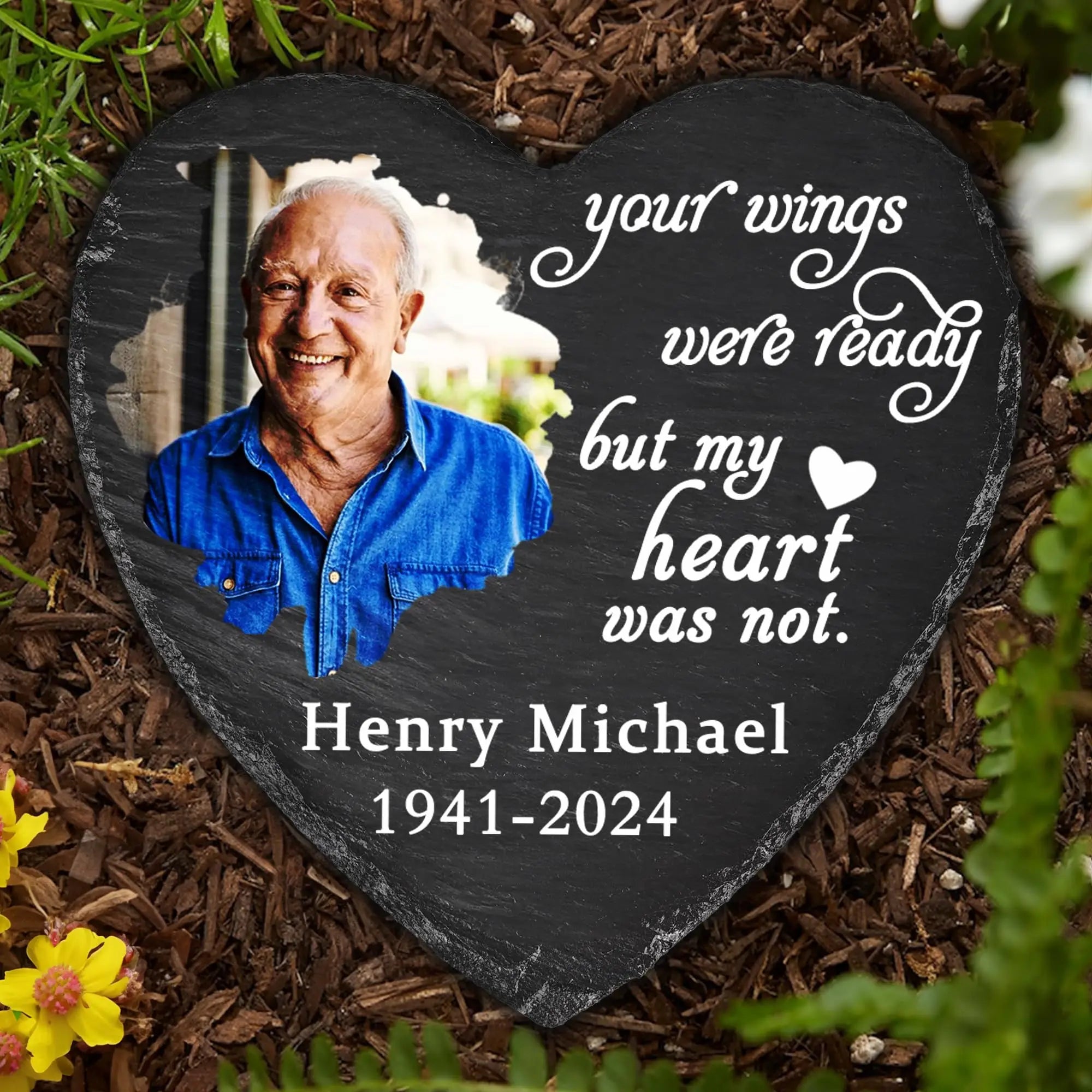 Personalized Photo Text Printed Stone Memorial Keepsake Sympathy Gift for Loss of Loved One Bereavement Remembrance Condolence