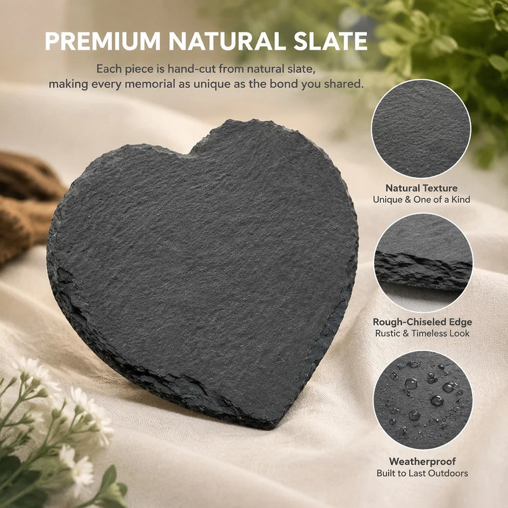 Garden Pet Memorial Stone Custom Photo Slate Dog Cat Grave Marker Outdoor Remembrance Plaque Pet Loss Sympathy Gift