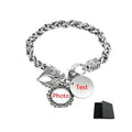 Always With Me Personalized Memorial Photo Bracelet – Angel Wing Remembrance Jewelry