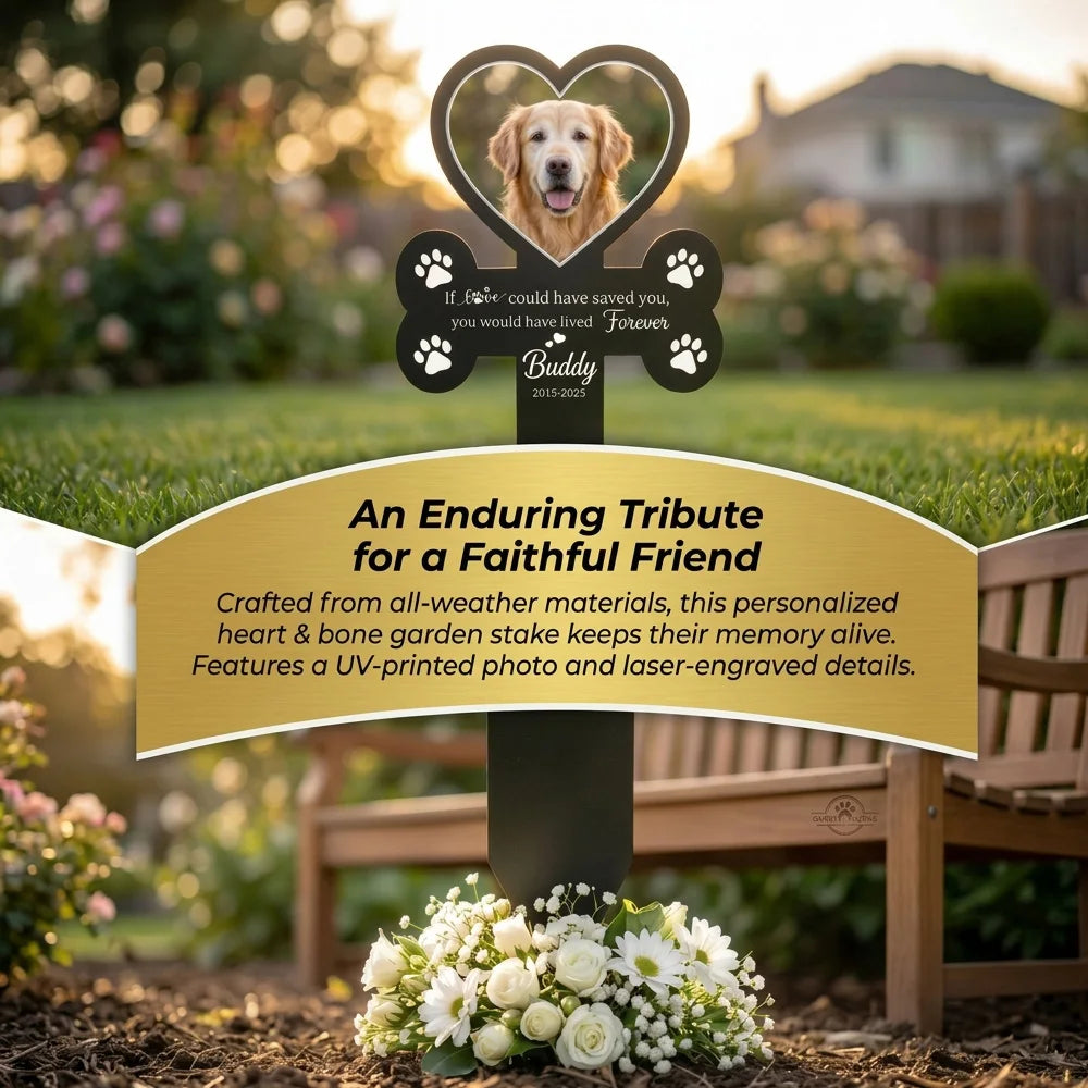 Personalized Picture Pet Grave Marker Stake, Engraved Name Date  Pet Memorial Tombstone Plaque, Sympathy Gift Loss of Dog Cat