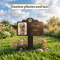 Custom Photo Pet Memorial Garden Stake, Personalized Engraved Text Pet Grave Marker, Dog Cat Loss Remembrance Tombstone Plaque