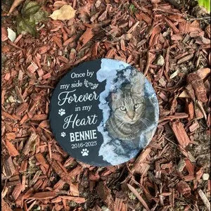 Personalized Cat Grave Marker Slate Plaque Stone Custom Engraved Name Pet Memorial Remembrance Gift For Kitty Loss Souvenir