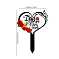 Heart Shape Memorial Grave Marker Stake — Metal Lawn Tribute for Mom & Dad (24×35 cm)