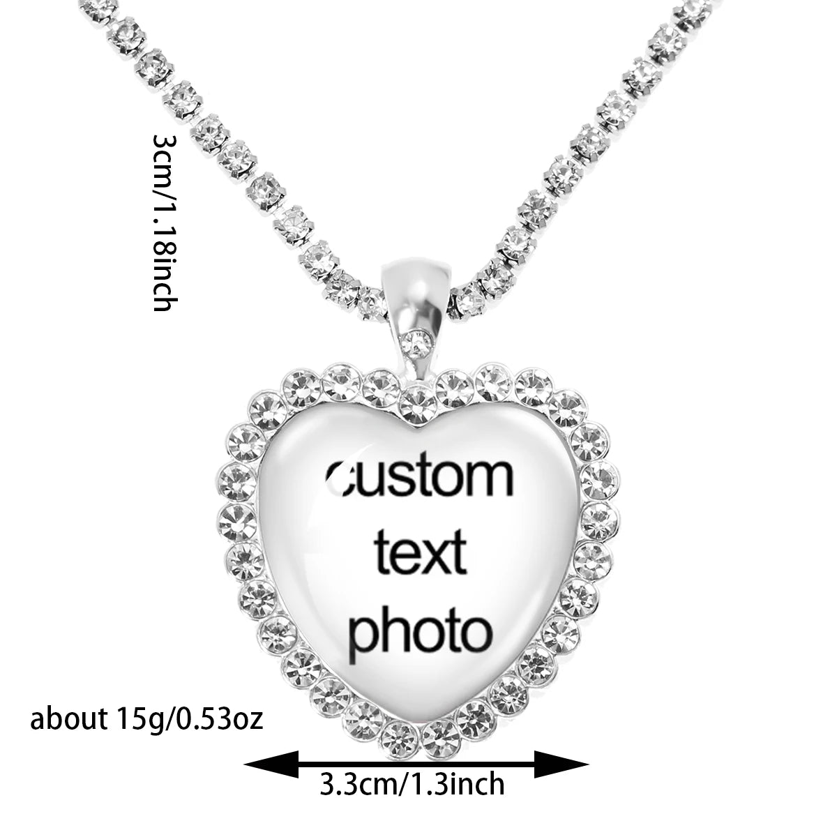 Personalized Heart Memorial Photo Necklace with Custom Photo