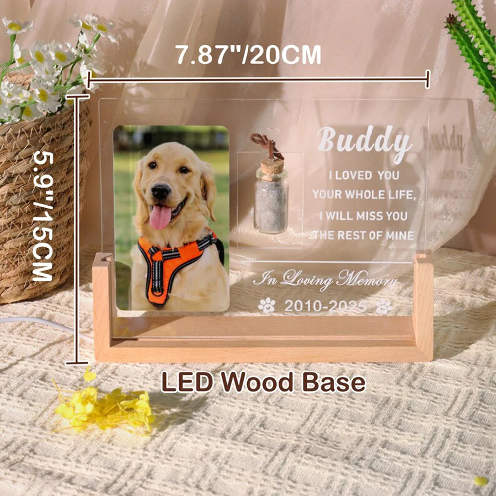 Custom Pet Memorial Acrylic Frame Pet Owner Dog Cat Fur Keepsake  Sympathy Gift for Pet Loss Remembrance Bereavement Keepsak