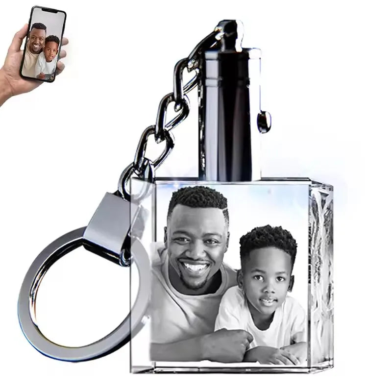 Personalized 3D Crystal Heart Photo Memorial Necklace