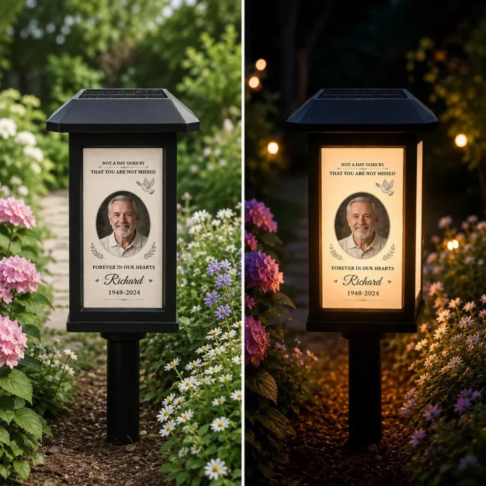 Personalized Memorial Solar Garden Light with Photo