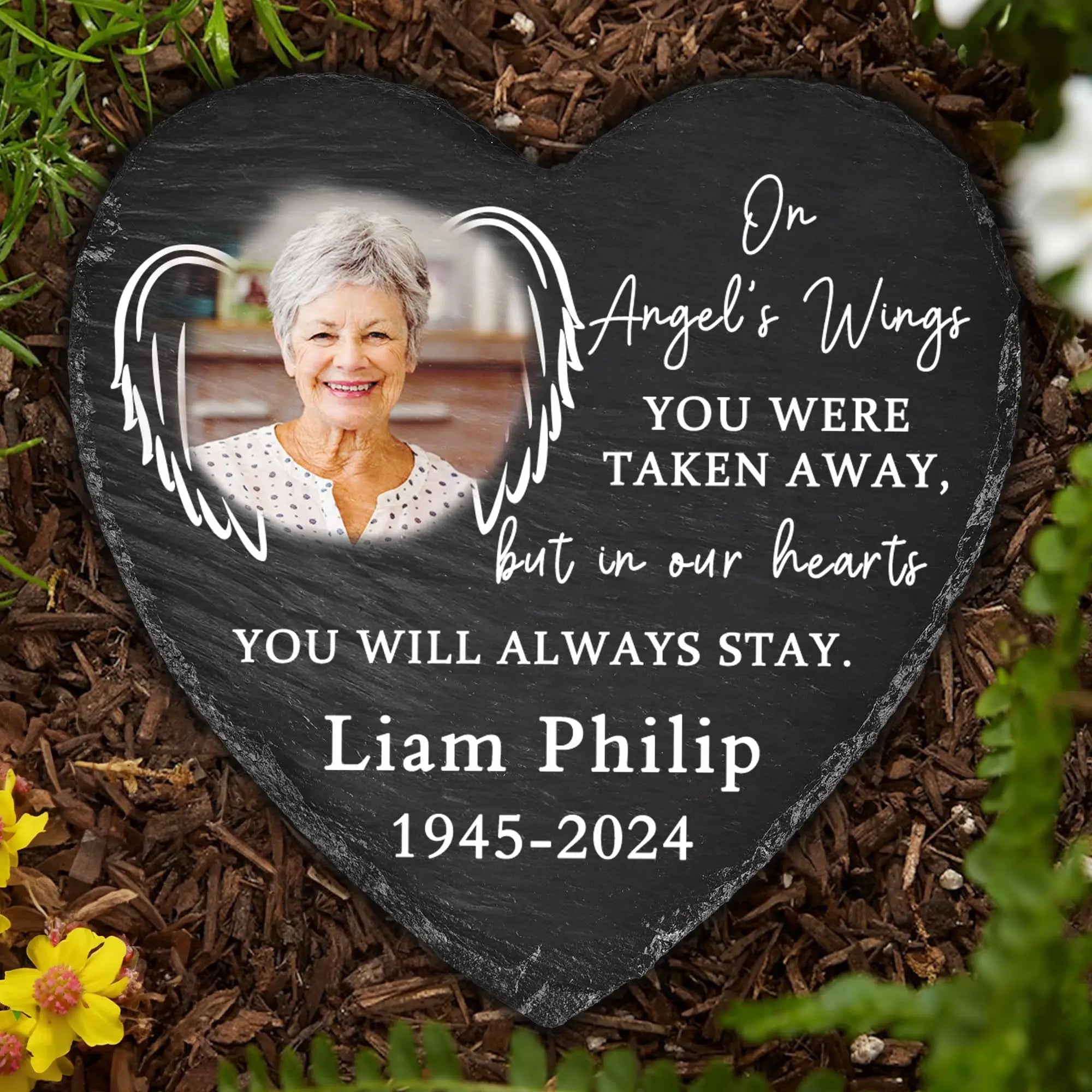 Personalized Photo Text Printed Stone Memorial Keepsake Sympathy Gift for Loss of Loved One Bereavement Remembrance Condolence