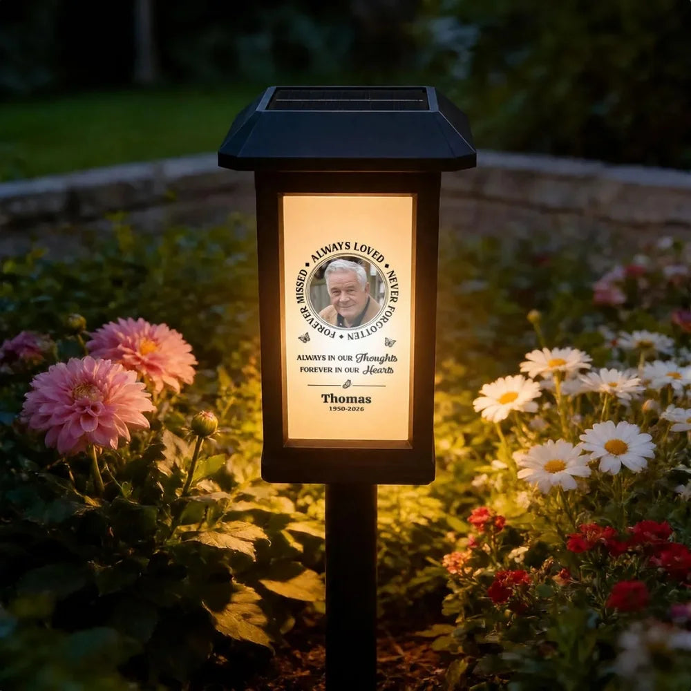 Personalized Memorial Solar Garden Light with Photo