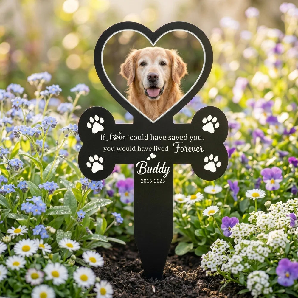 Personalized Picture Pet Grave Marker Stake, Engraved Name Date  Pet Memorial Tombstone Plaque, Sympathy Gift Loss of Dog Cat