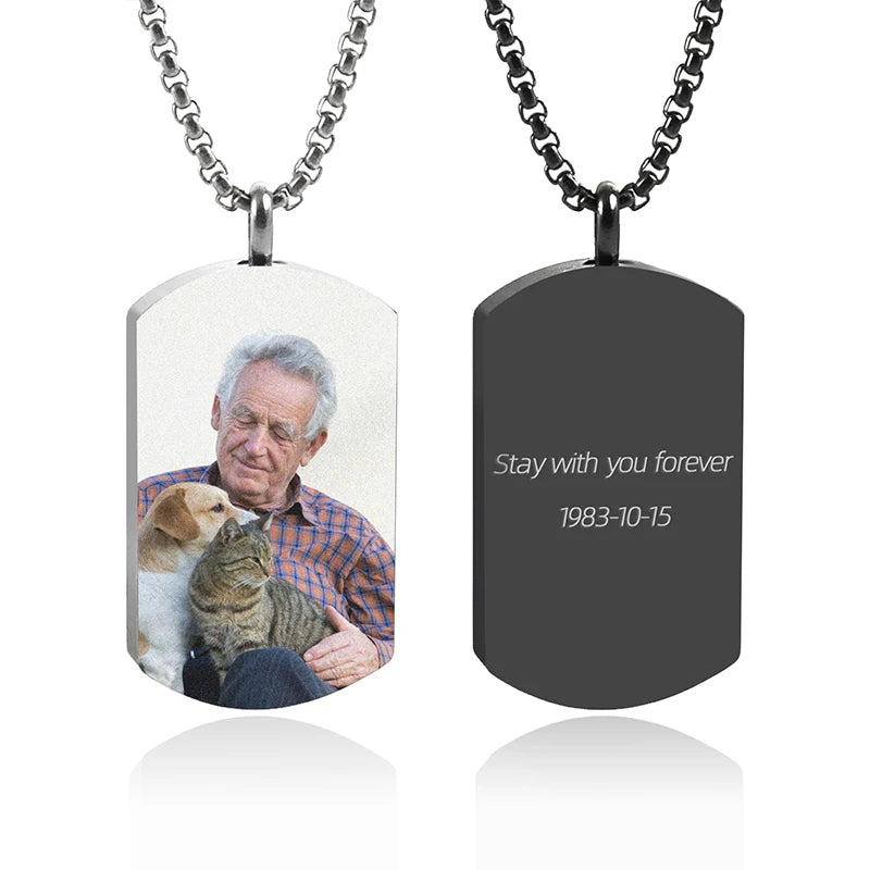 Personalized Photo Memorial Urn Necklace – Stainless Steel Ashes Keepsake