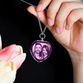 Personalized 3D Crystal Heart Photo Memorial Necklace