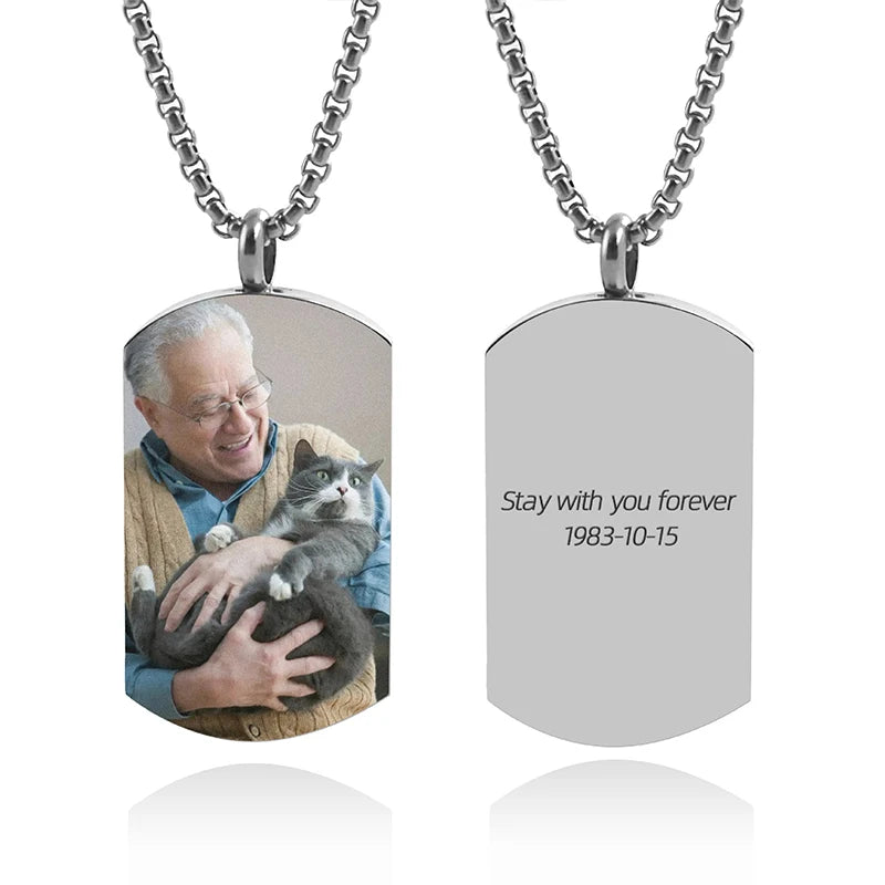 Personalized Photo Memorial Urn Necklace – Stainless Steel Ashes Keepsake