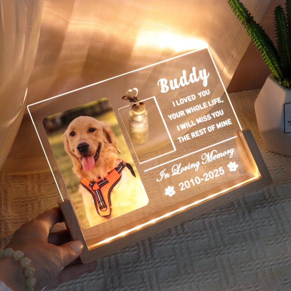 Custom Pet Memorial Acrylic Frame Pet Owner Dog Cat Fur Keepsake  Sympathy Gift for Pet Loss Remembrance Bereavement Keepsak