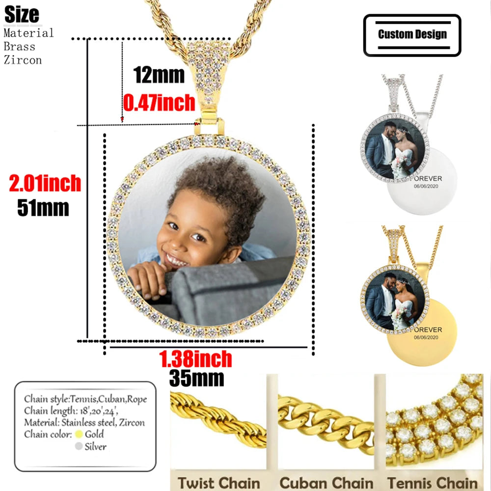Personalized Memorial Photo Medallion Necklace