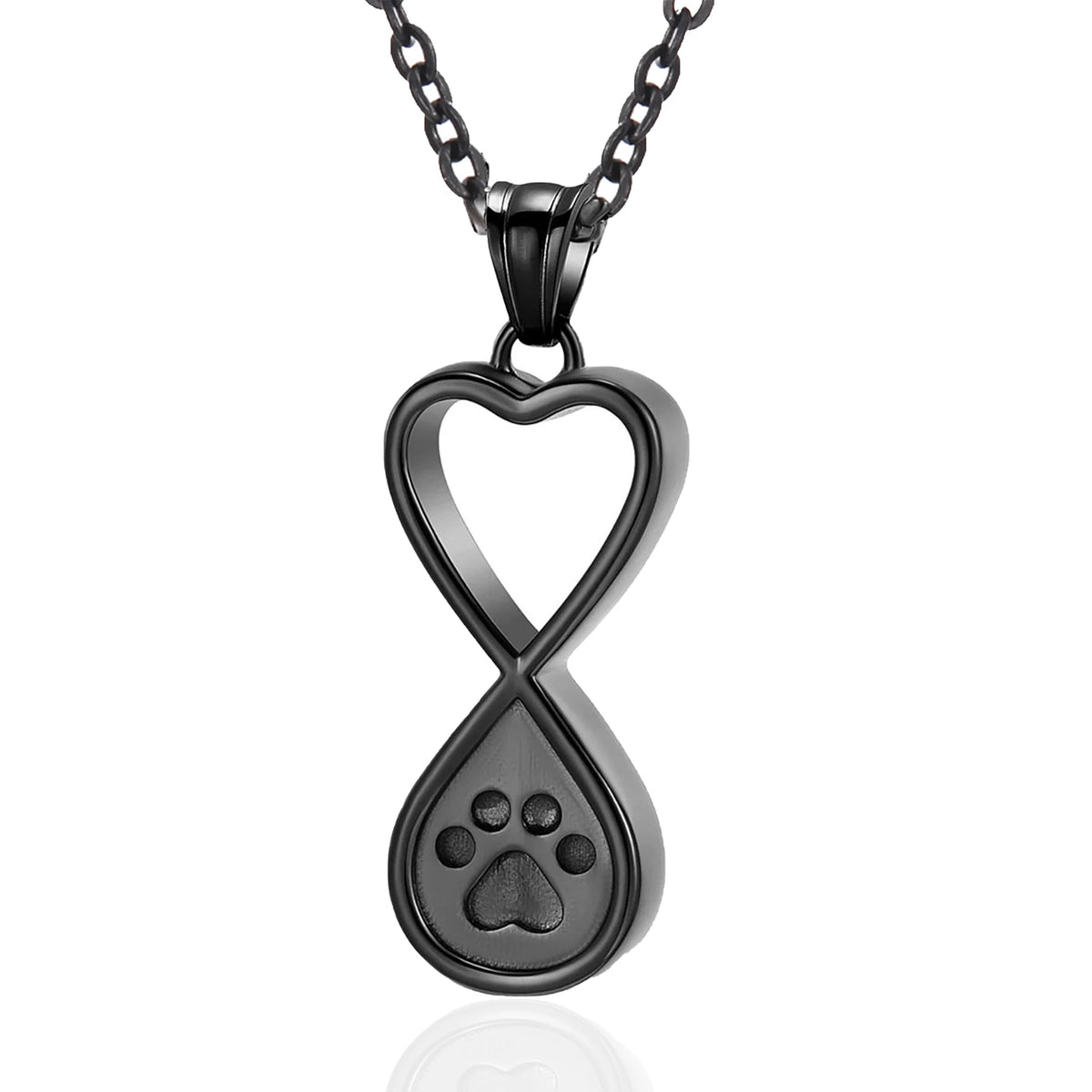 Forever in My Heart Pet Memorial Urn Necklace – Infinity Paw Print Ashes Pendant