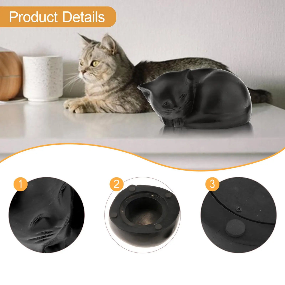Sleeping Cat Memorial Urn – Pet Ashes Keepsake & Remembrance Figurine