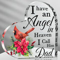 Cardinal Memorial Heart Plaque – I Have an Angel in Heaven