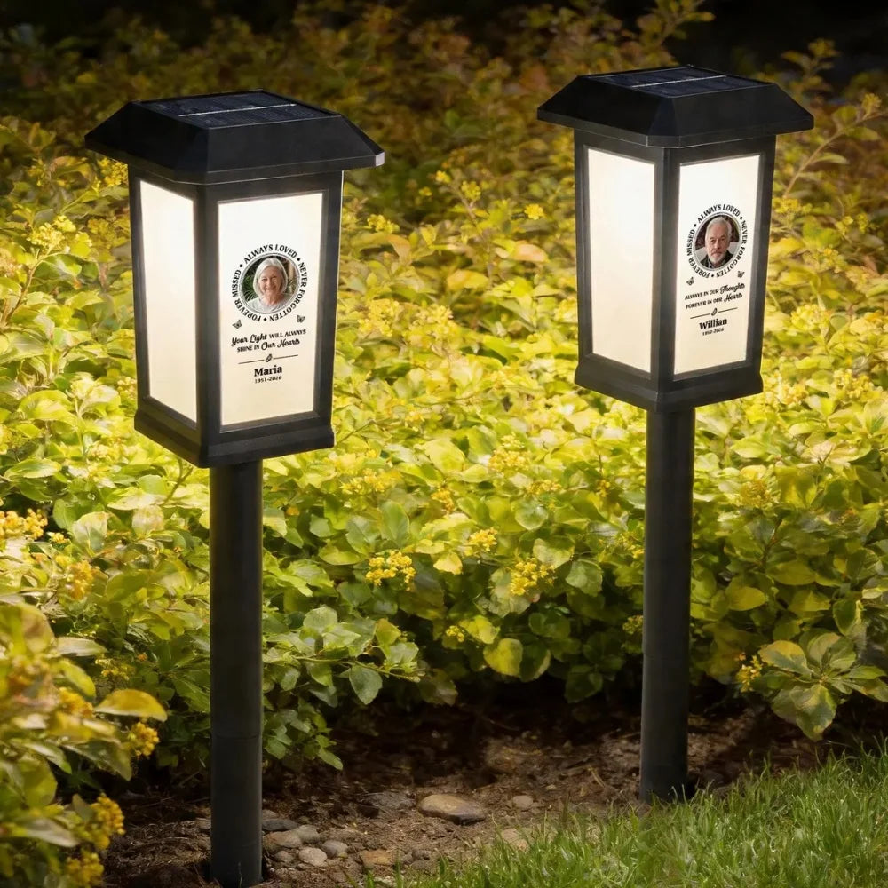 Personalized Memorial Solar Garden Light with Photo